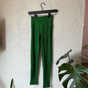 Green Ribbed S/M Leggings